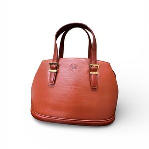 Vintage Valentino Garavani Cognac Leather Flat Handle Top Handle Bag